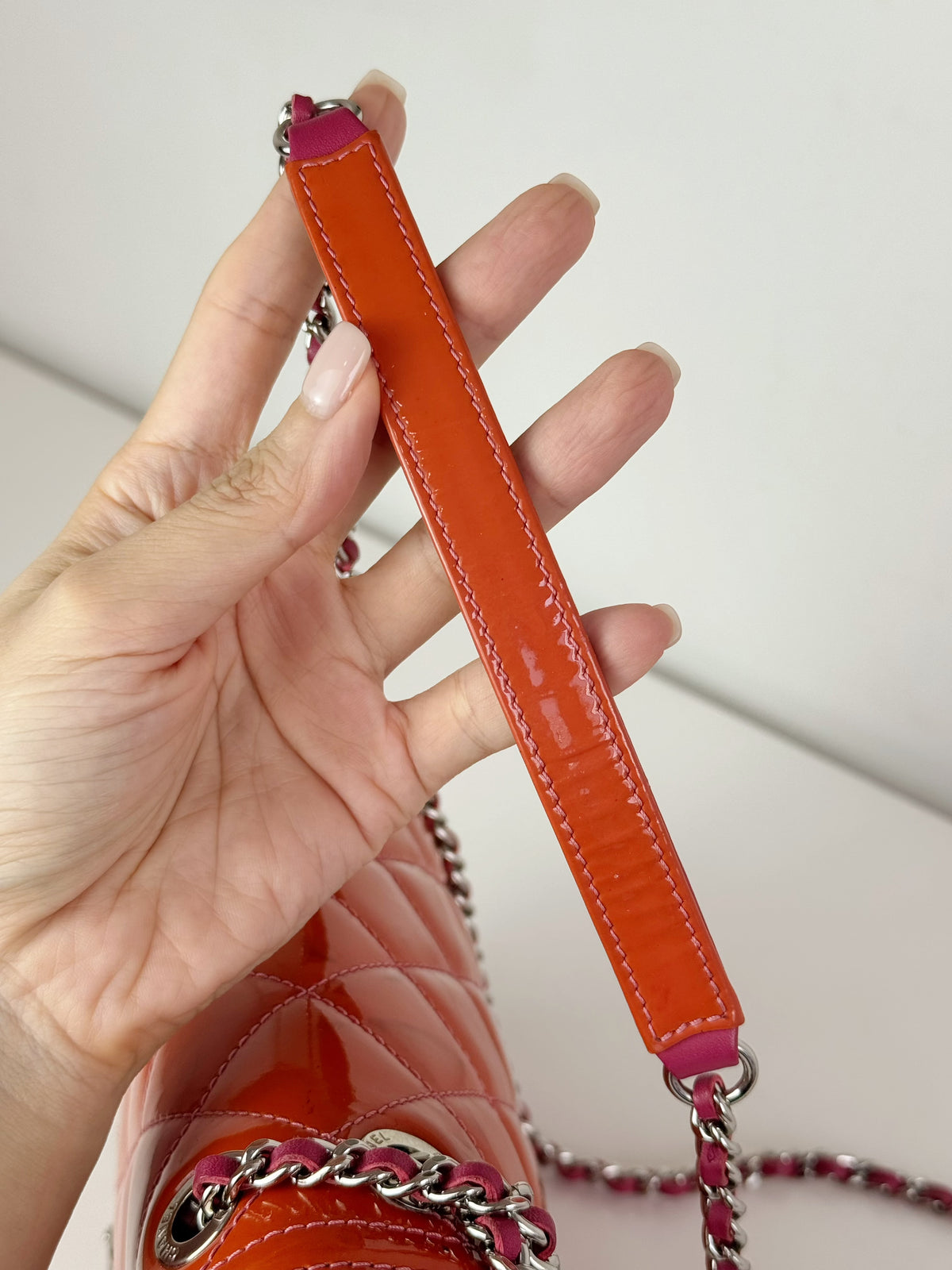 Chanel Vintage Mini Flap Patent Leather Crossbody Shoulder Bag