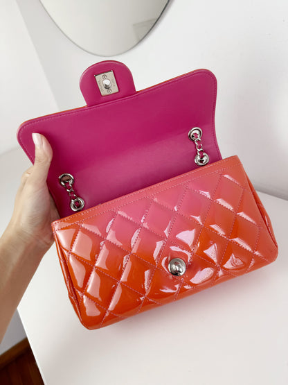 Chanel Vintage Mini Flap Patent Leather Crossbody Shoulder Bag