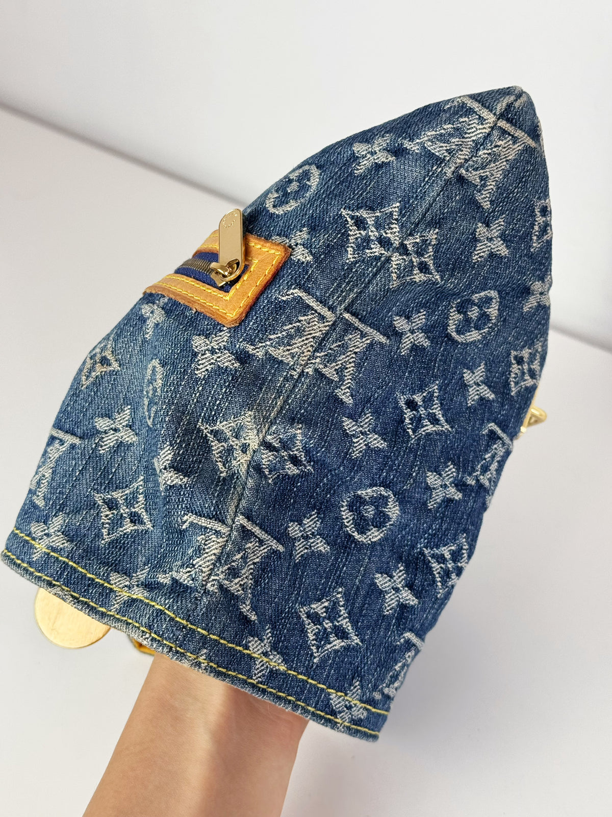 Louis Vuitton Vintage Denim Pochette Plat Clutch Handbag Crossbody Bag