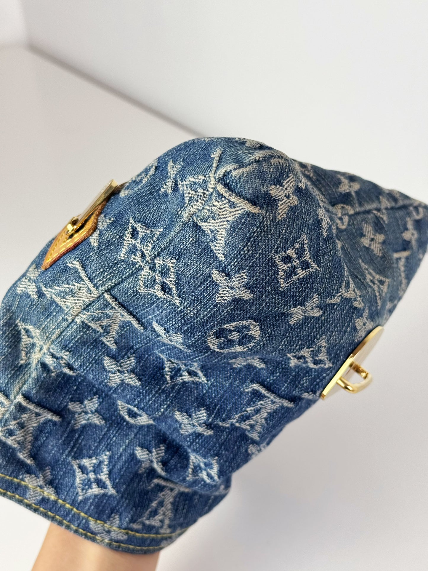 Louis Vuitton Vintage Denim Pochette Plat Clutch Handbag Crossbody Bag