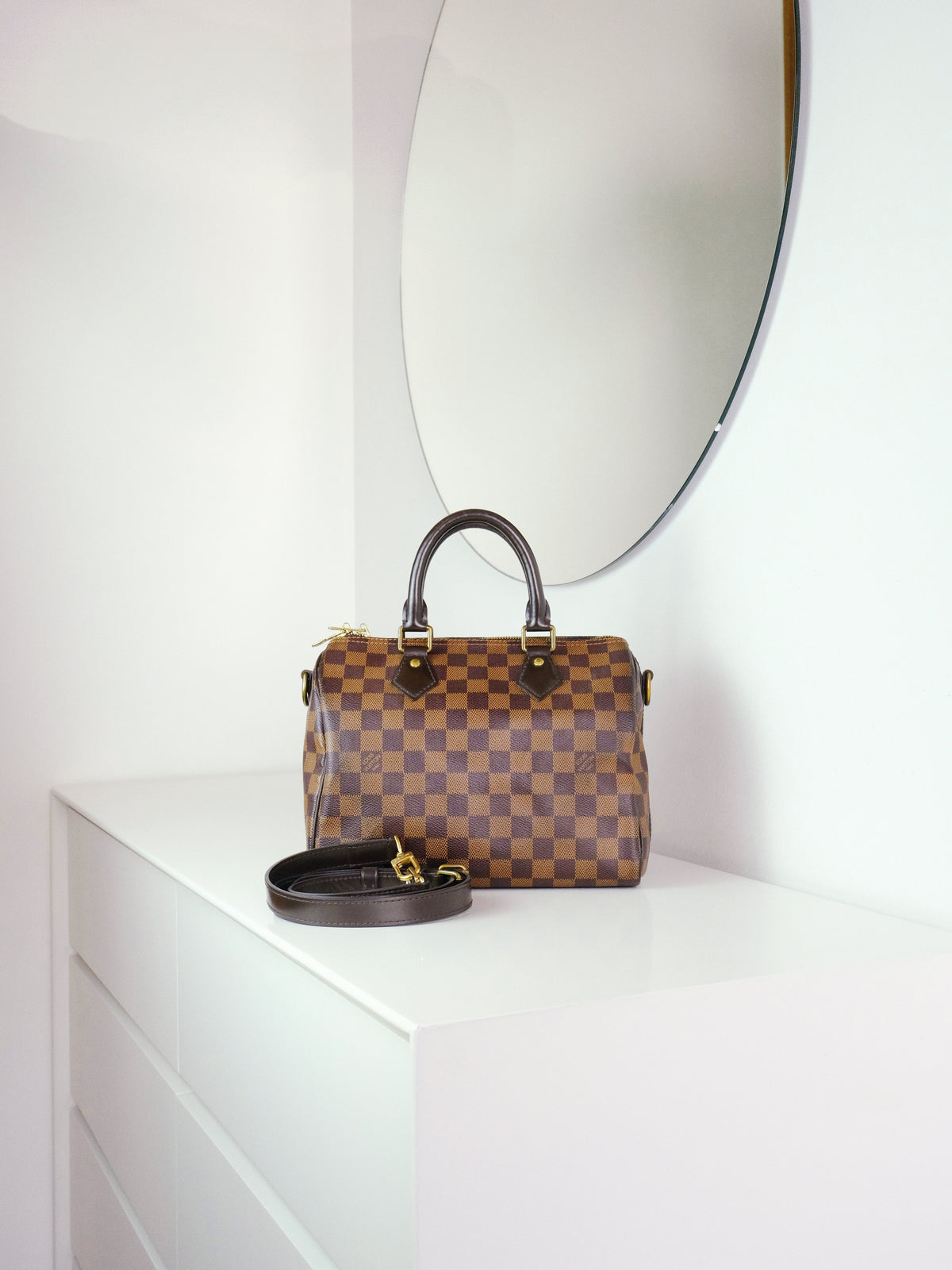 Louis Vuitton Vintage Damier Bandouliere Speedy 25 Handbag Crossbody Bag