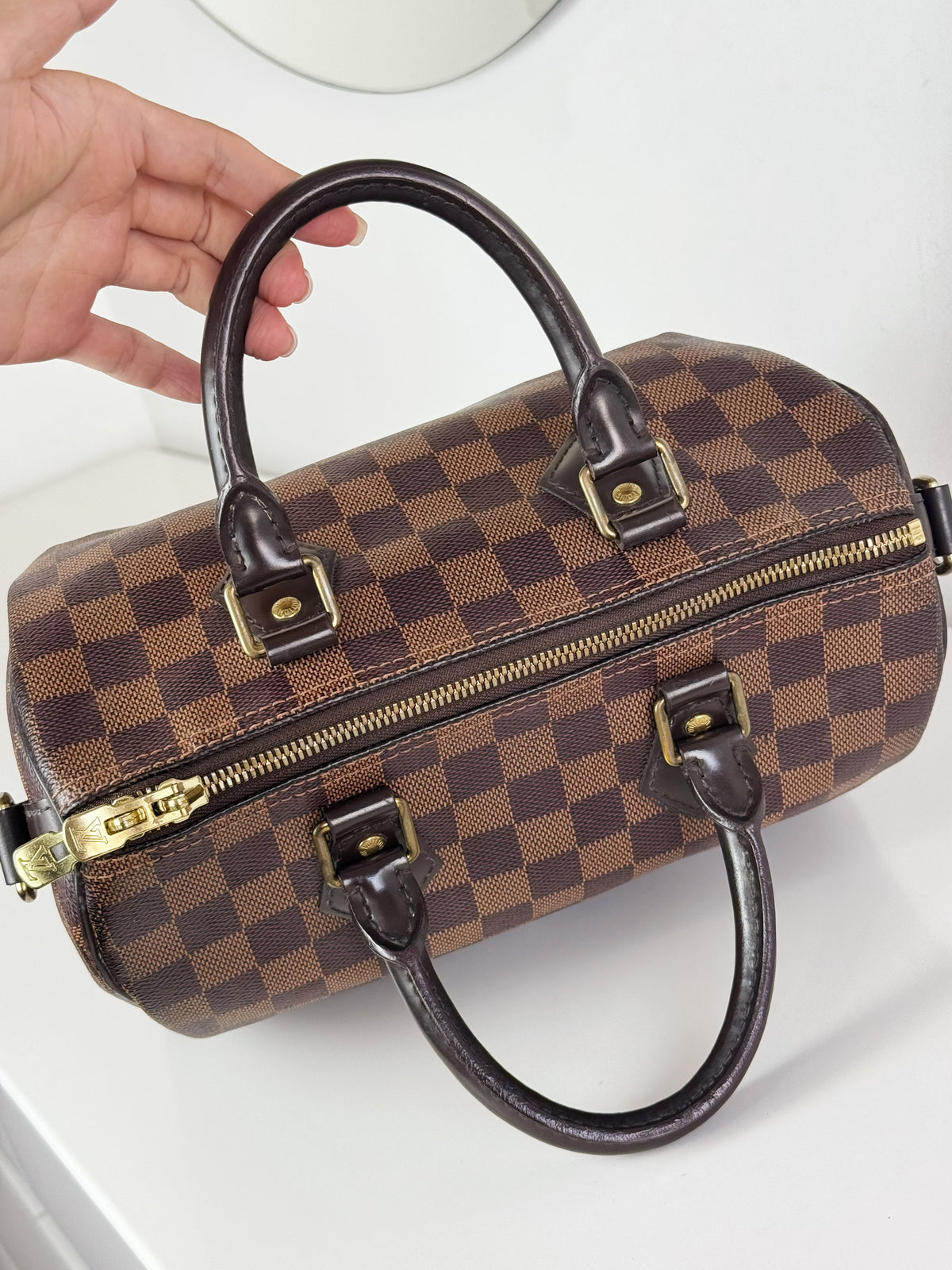 Louis Vuitton Vintage Damier Bandouliere Speedy 25 Handbag Crossbody Bag