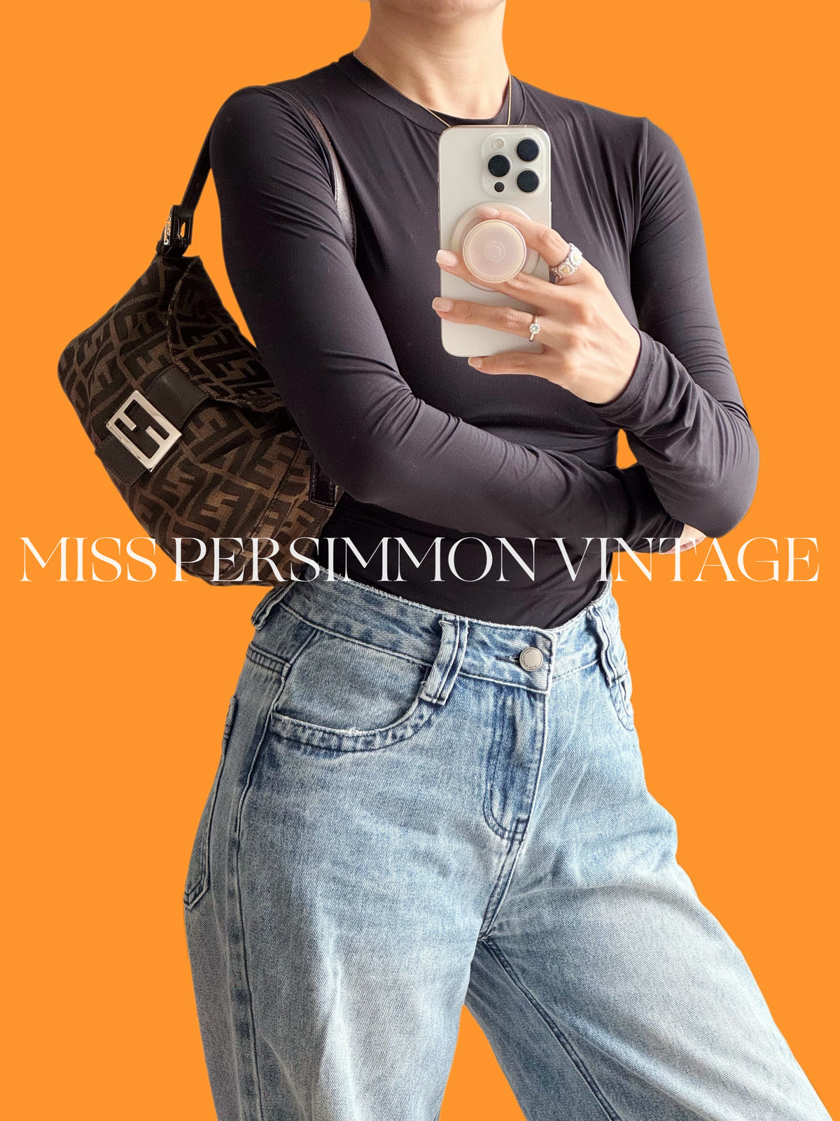 Fendi Vintage Zucca Baguette Shoulder Bag