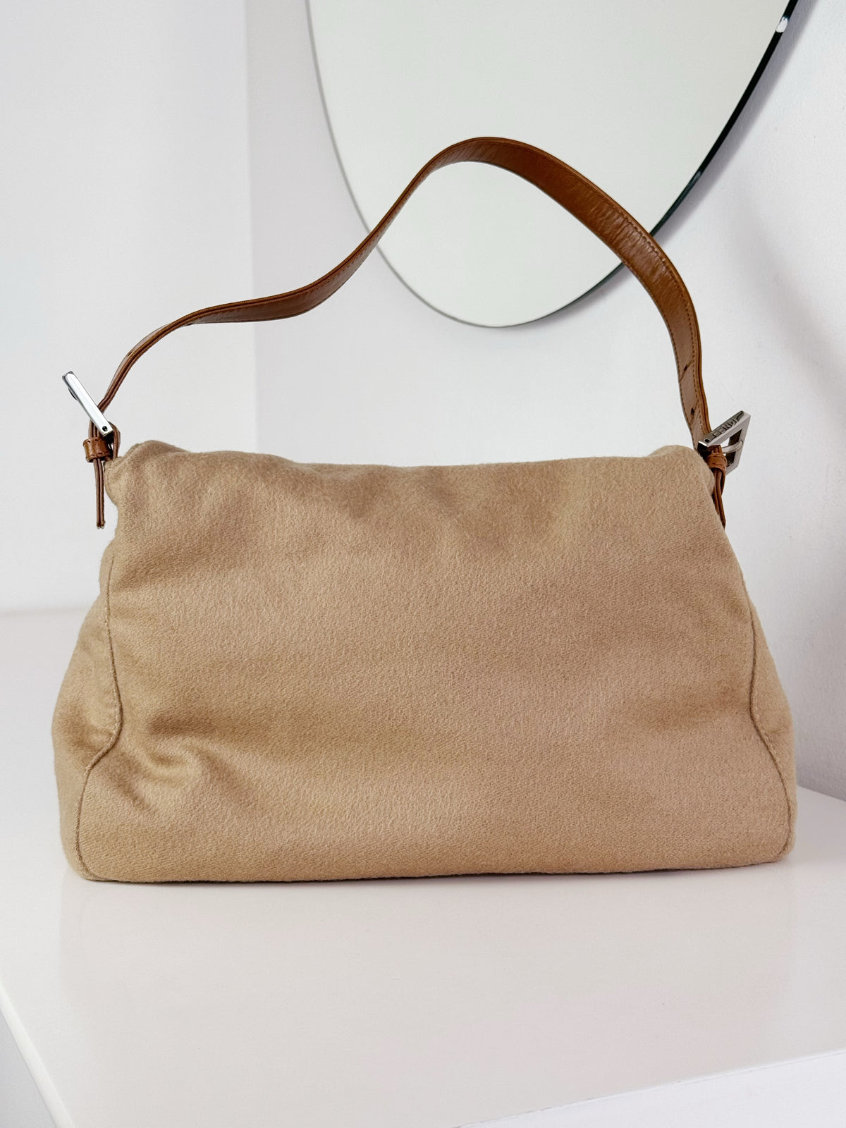 Fendi Vintage Beige Mamma Baguette Shoulder Bag