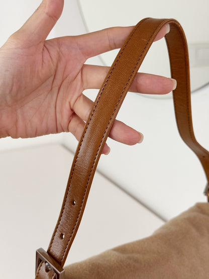 Fendi Vintage Beige Mamma Baguette Shoulder Bag