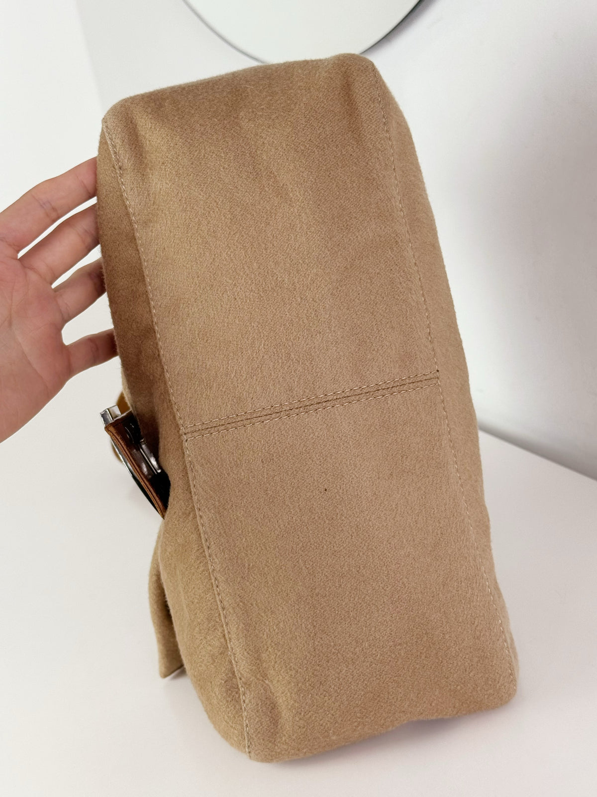 Fendi Vintage Beige Mamma Baguette Shoulder Bag