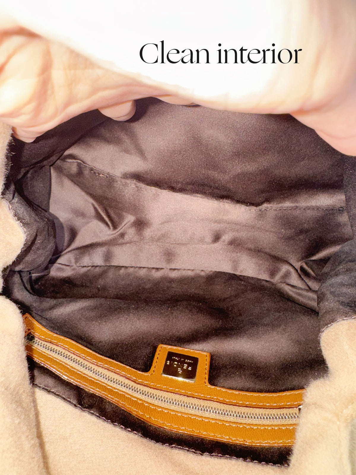Fendi Vintage Beige Mamma Baguette Shoulder Bag
