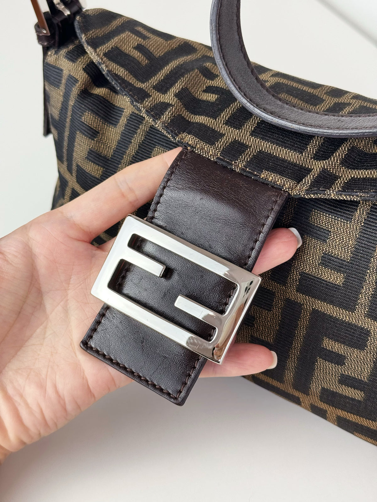 Fendi Vintage Zucca Baguette Shoulder Bag