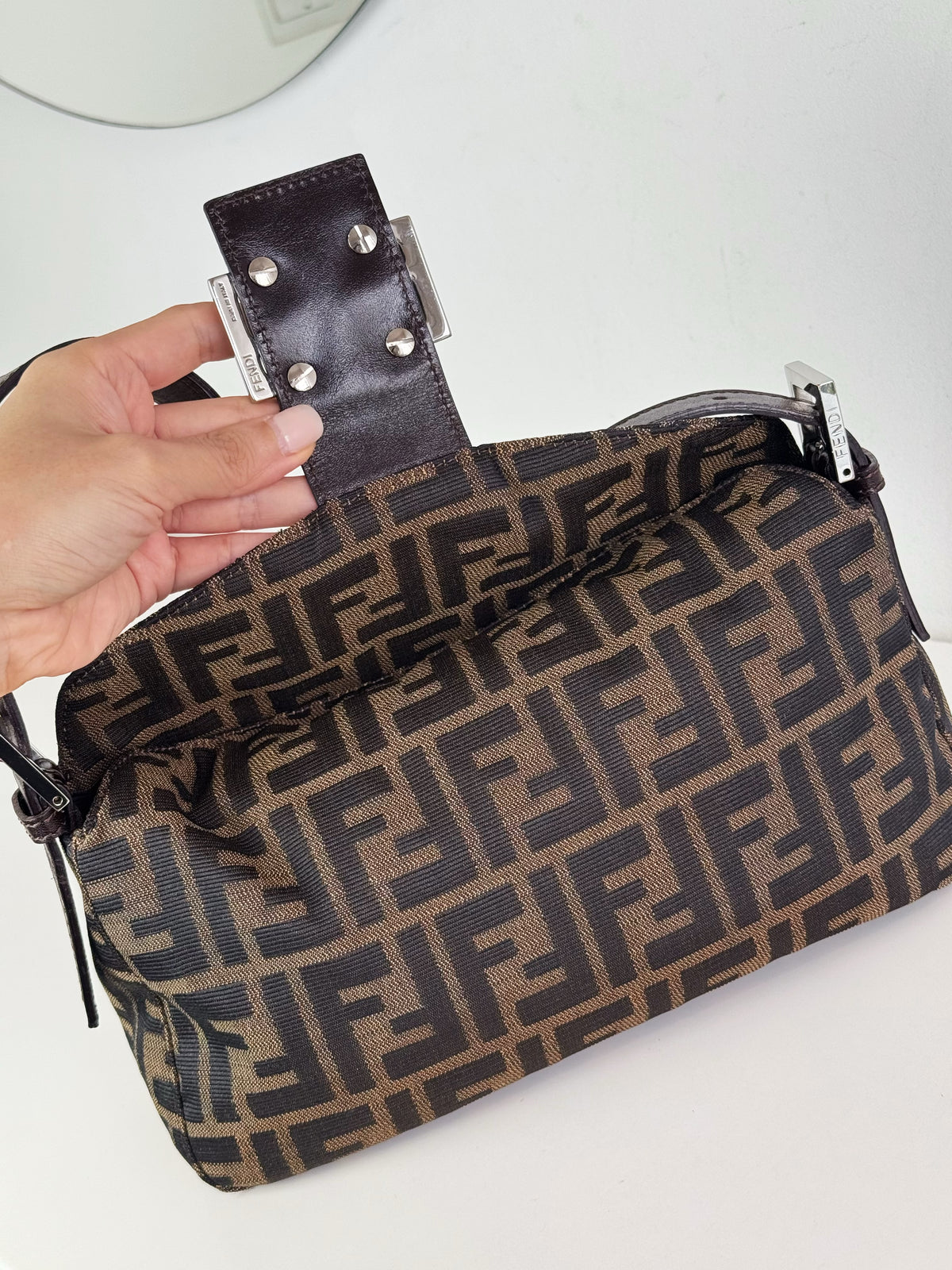 Fendi Vintage Zucca Baguette Shoulder Bag
