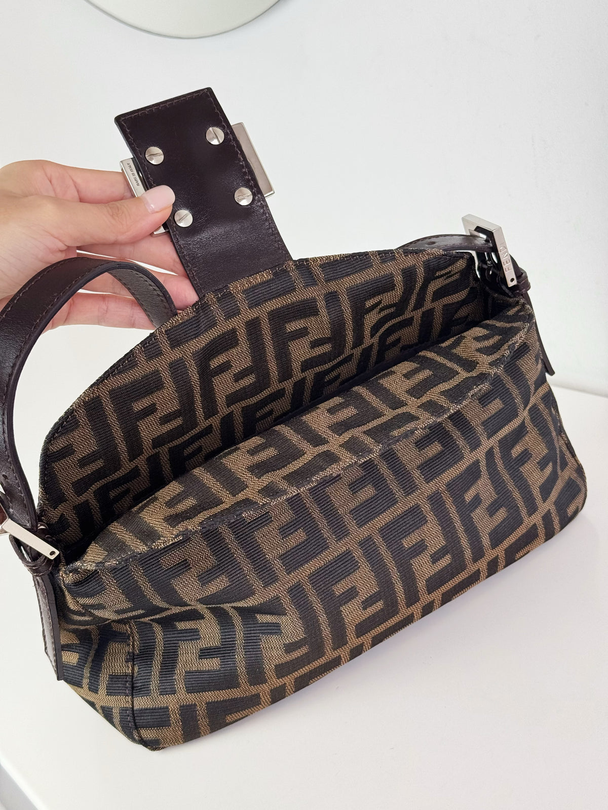 Fendi Vintage Zucca Baguette Shoulder Bag
