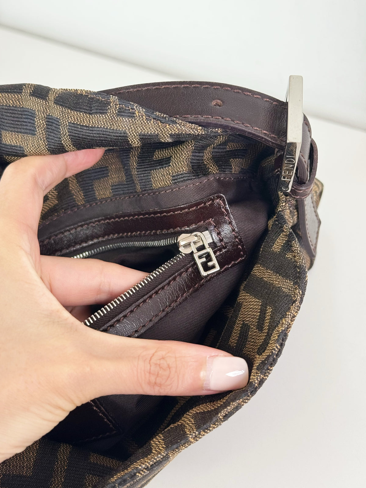 Fendi Vintage Zucca Baguette Shoulder Bag