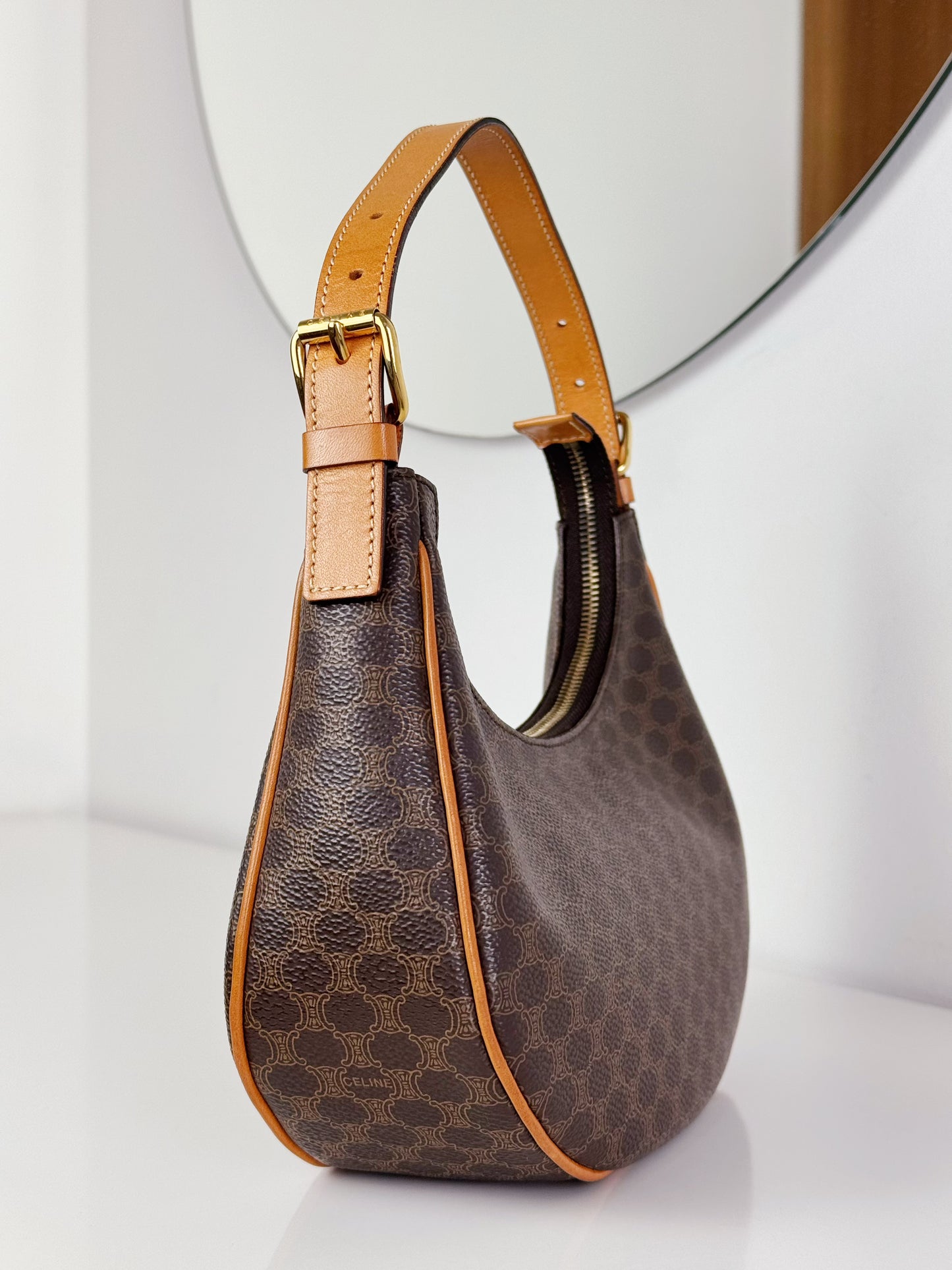 Celine Vintage Macadam Ava Shoulder Bag