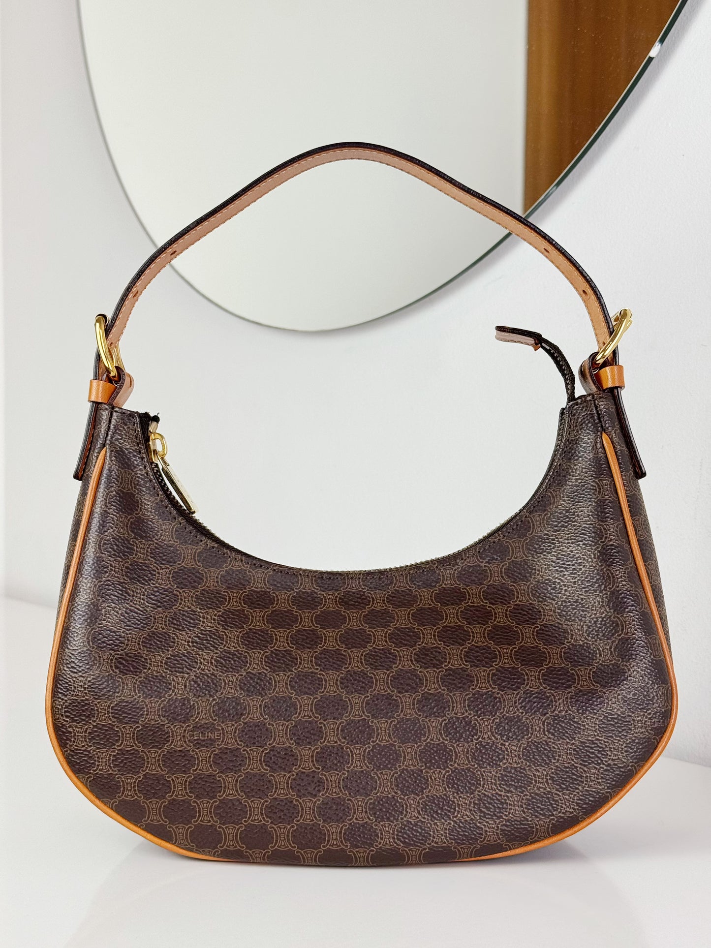 Celine Vintage Macadam Ava Shoulder Bag