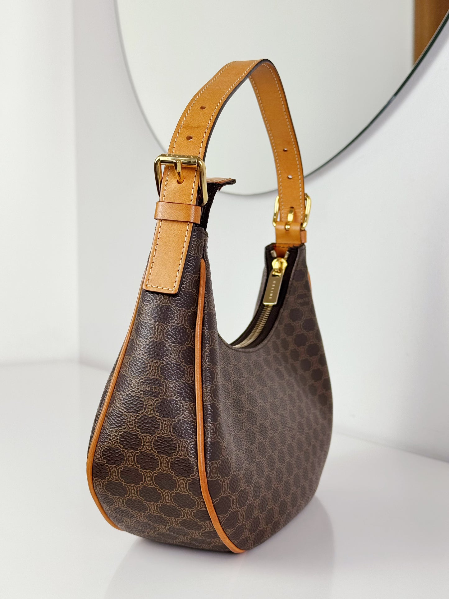 Celine Vintage Macadam Ava Shoulder Bag