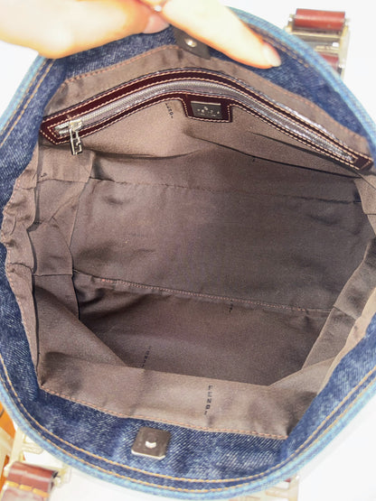 Fendi Vintage Denim Top Handle Tote Bag
