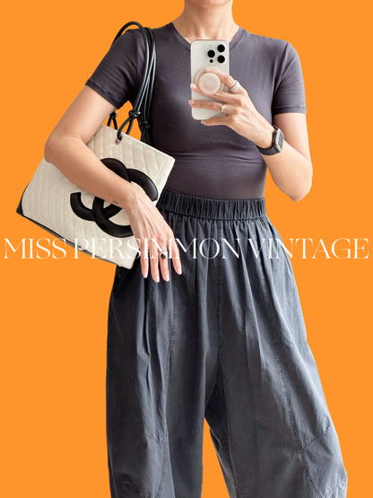 Chanel Vintage Cambon Tote Shoulder Bag