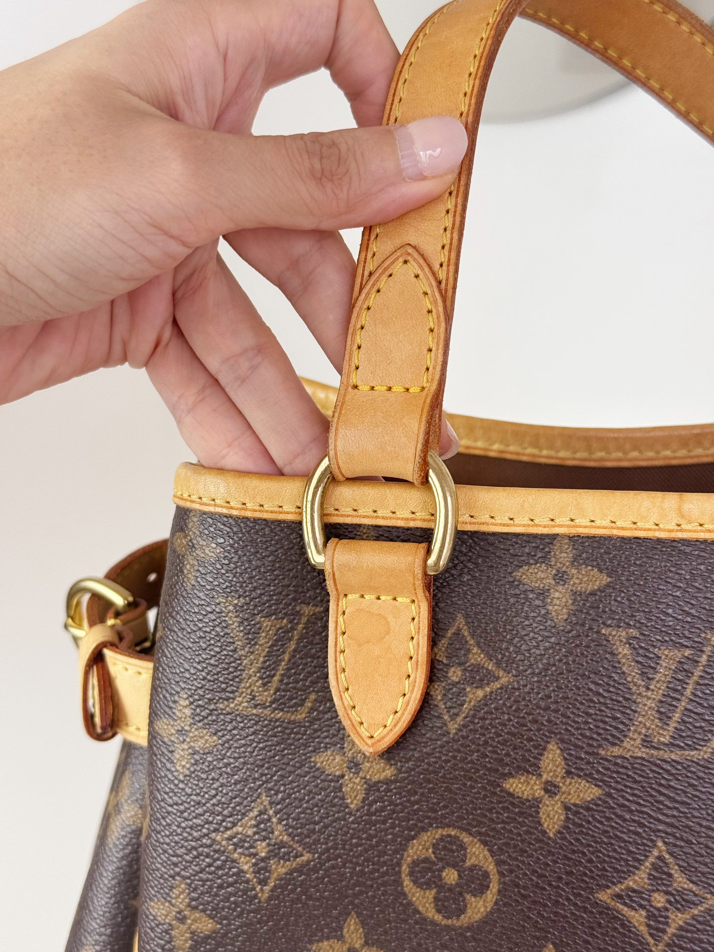 Louis Vuitton Vintage Batignolles PM Tote Handbag Crossbody Bag