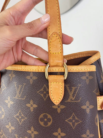 Louis Vuitton Vintage Batignolles PM Tote Handbag Crossbody Bag