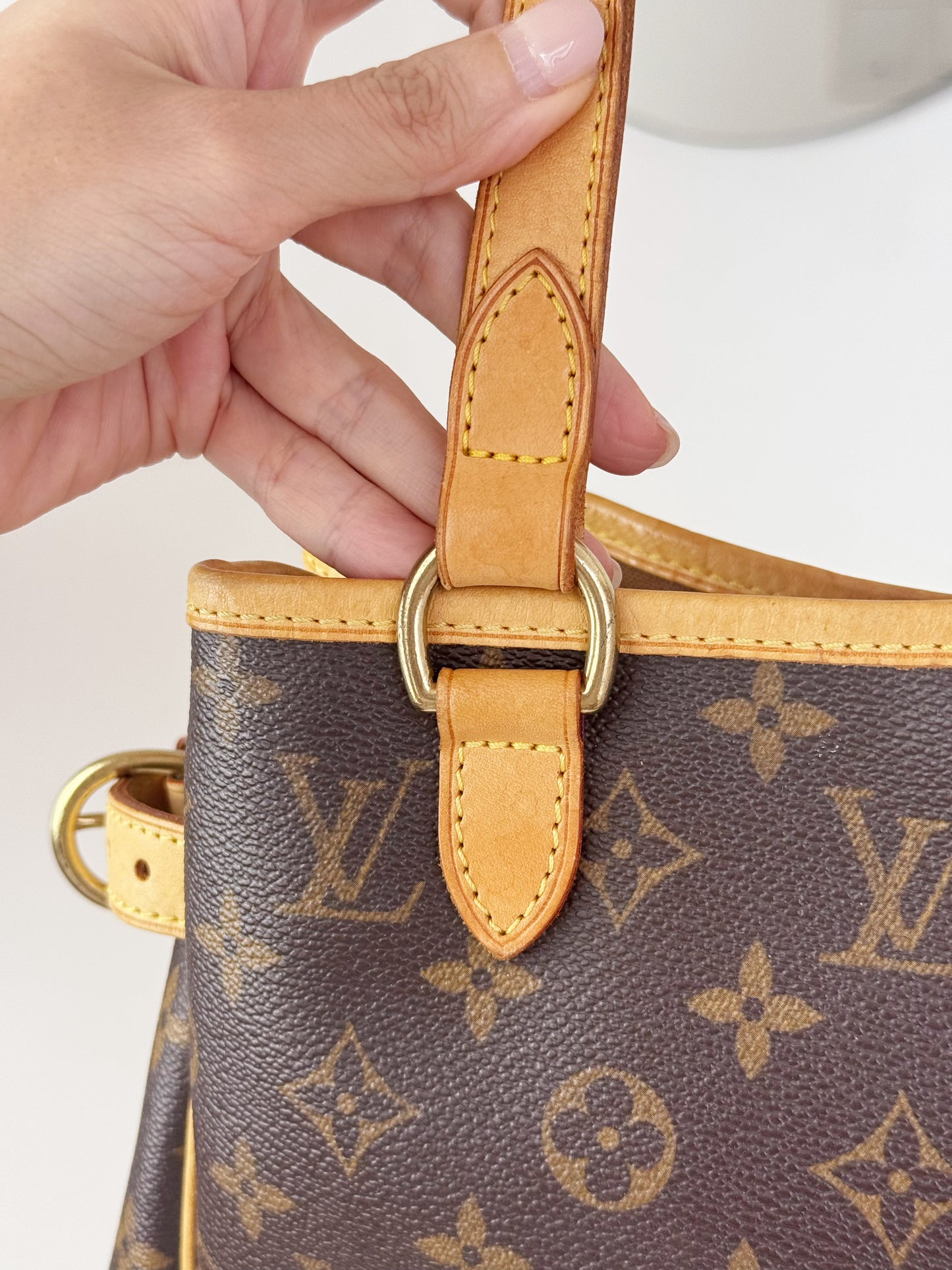 Louis Vuitton Vintage Batignolles PM Tote Handbag Crossbody Bag