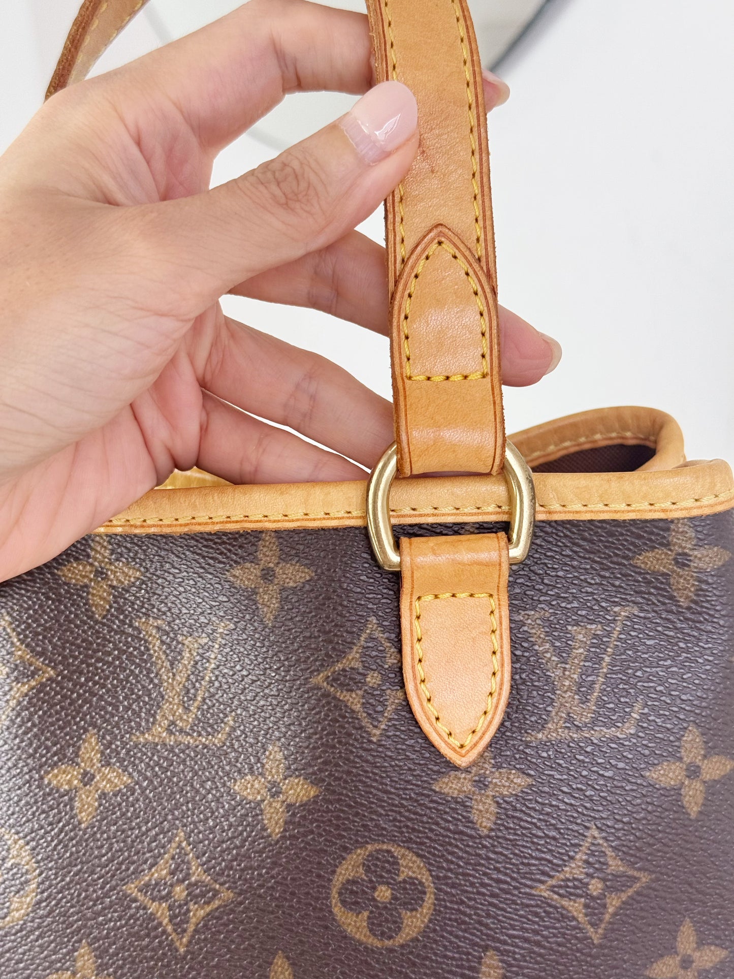 Louis Vuitton Vintage Batignolles PM Tote Handbag Crossbody Bag