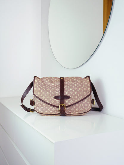Louis Vuitton Vintage Pink Denim Saumur 30 Shoulder Crossbody Bag
