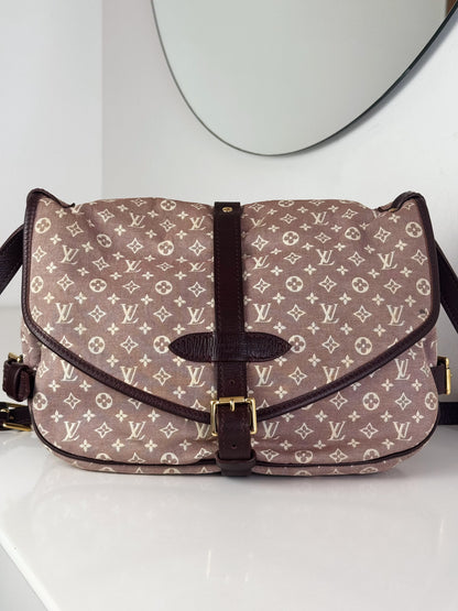 Louis Vuitton Vintage Pink Denim Saumur 30 Shoulder Crossbody Bag