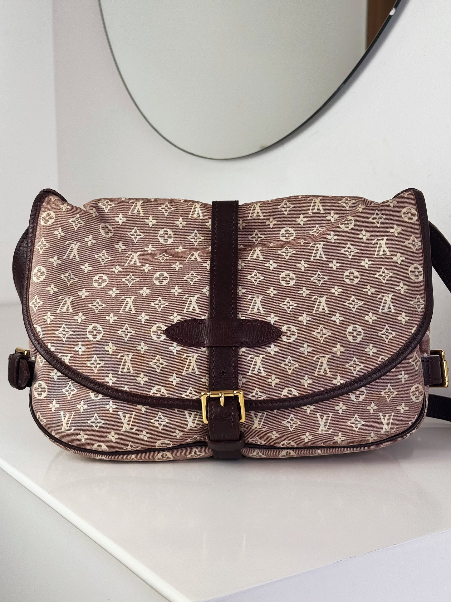 Louis Vuitton Vintage Pink Denim Saumur 30 Shoulder Crossbody Bag