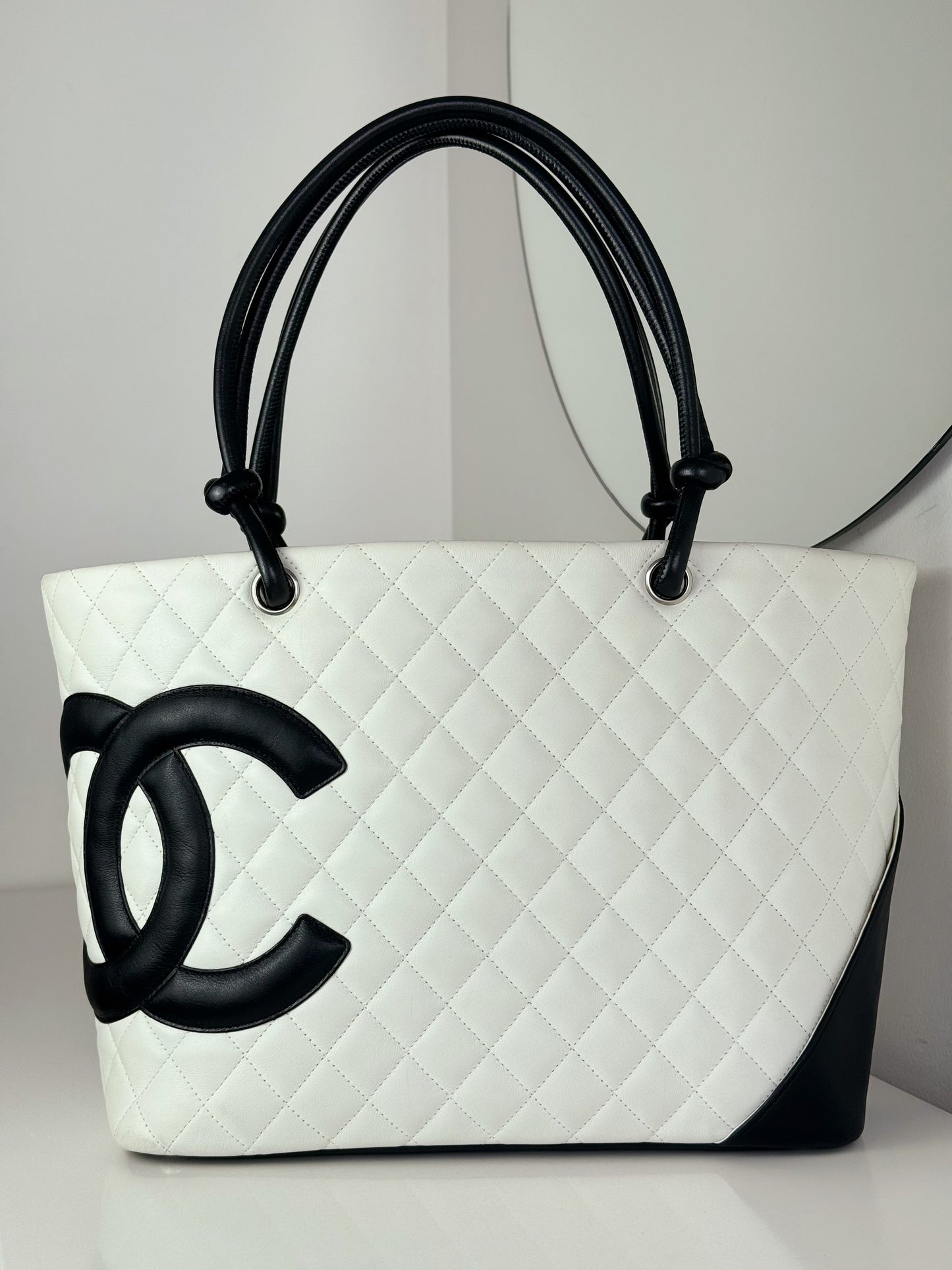 Chanel Vintage Cambon Tote Shoulder Bag