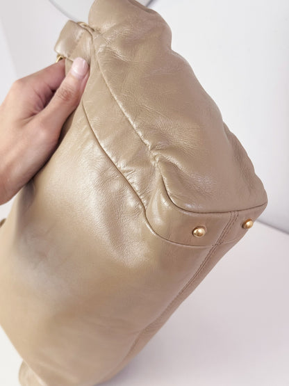 Chanel Vintage Lambskin Beige Olsen Shoulder Bag