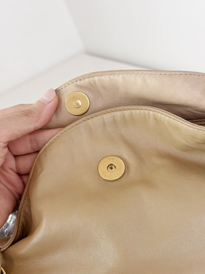 Chanel Vintage Lambskin Beige Olsen Shoulder Bag