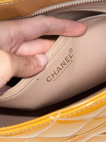 Chanel Vintage Patent Leather Medallion Tote Shoulder Bag