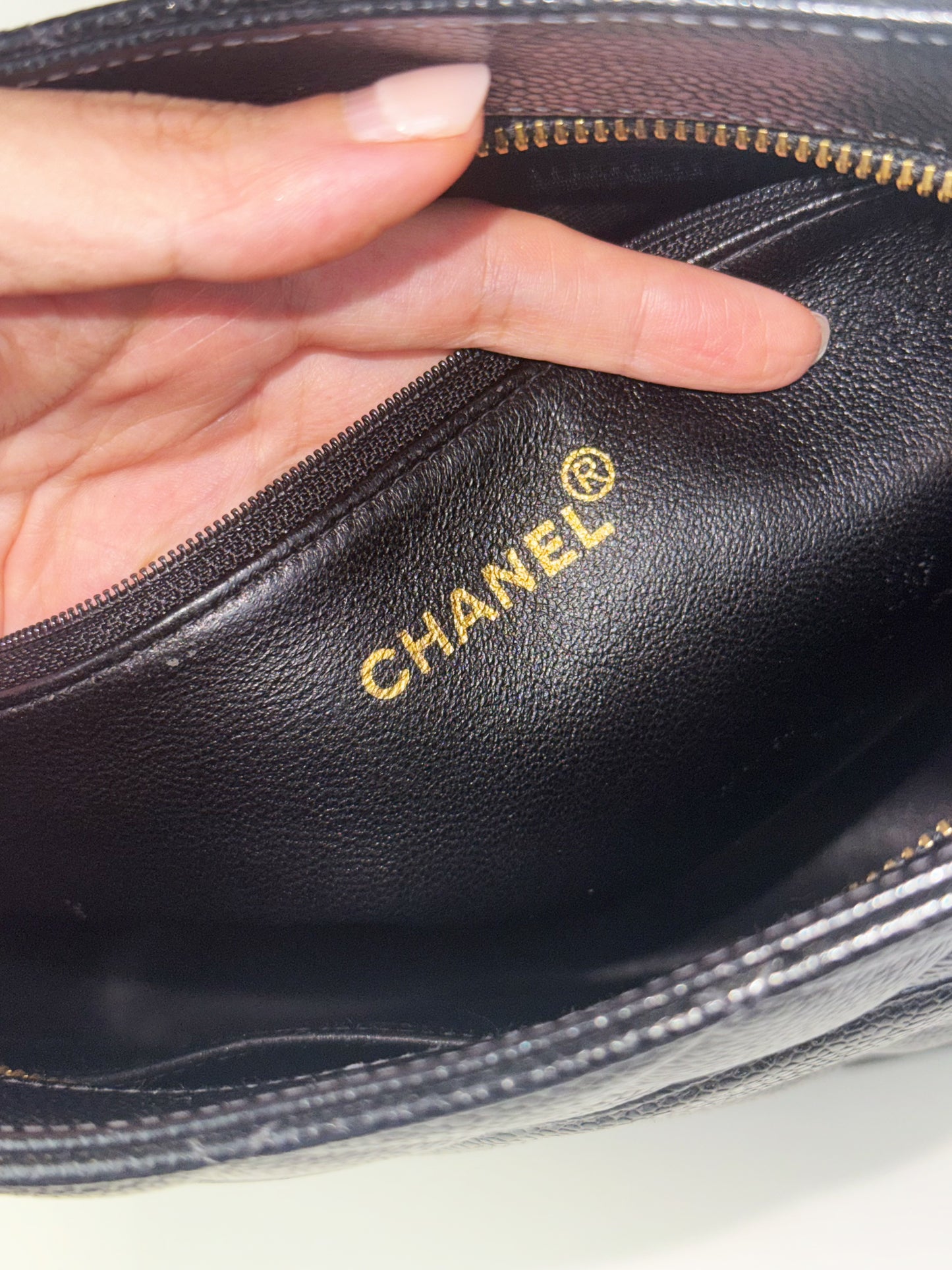 Chanel Vintage Caviar Medallion Tote Shoulder Bag