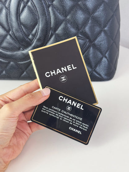 Chanel Vintage Caviar Medallion Tote Shoulder Bag