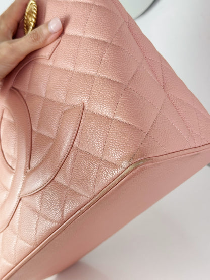 Chanel Vintage Caviar Medallion Tote Shoulder Bag