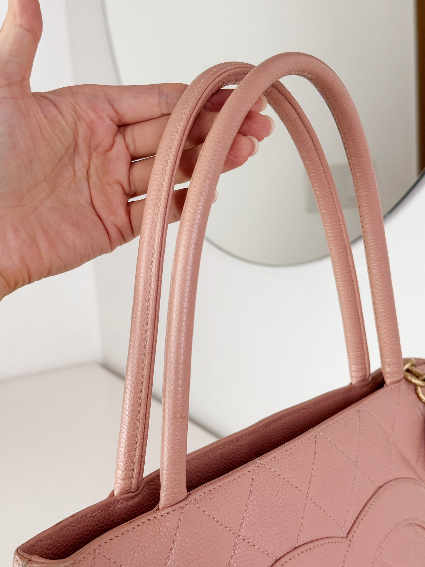 Chanel Vintage Caviar Medallion Tote Shoulder Bag
