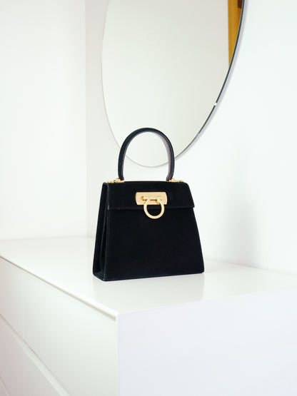Salvatore Ferragamo Vintage Velvet Gancini Handbag Crossbody Bag