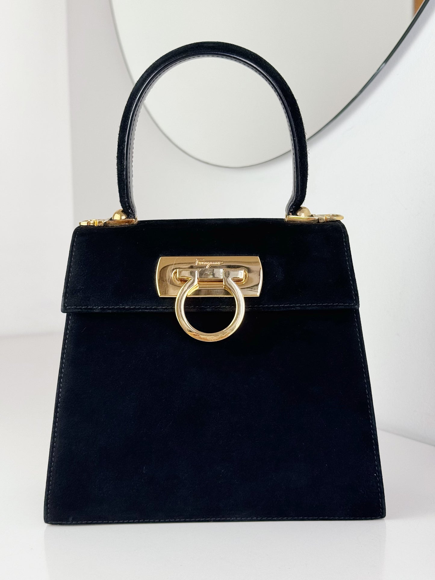 Salvatore Ferragamo Vintage Velvet Gancini Handbag Crossbody Bag