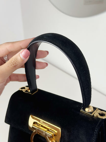 Salvatore Ferragamo Vintage Velvet Gancini Handbag Crossbody Bag