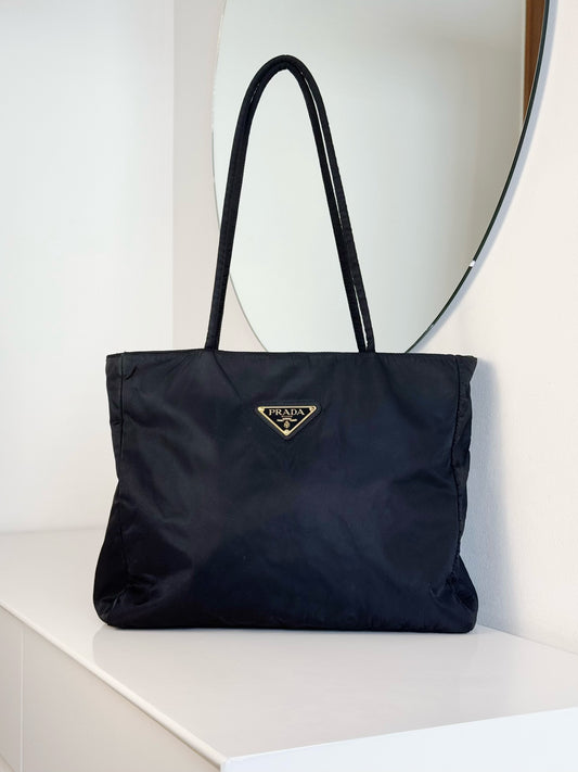 Prada Vintage Nylon Shoulder Tote Bag